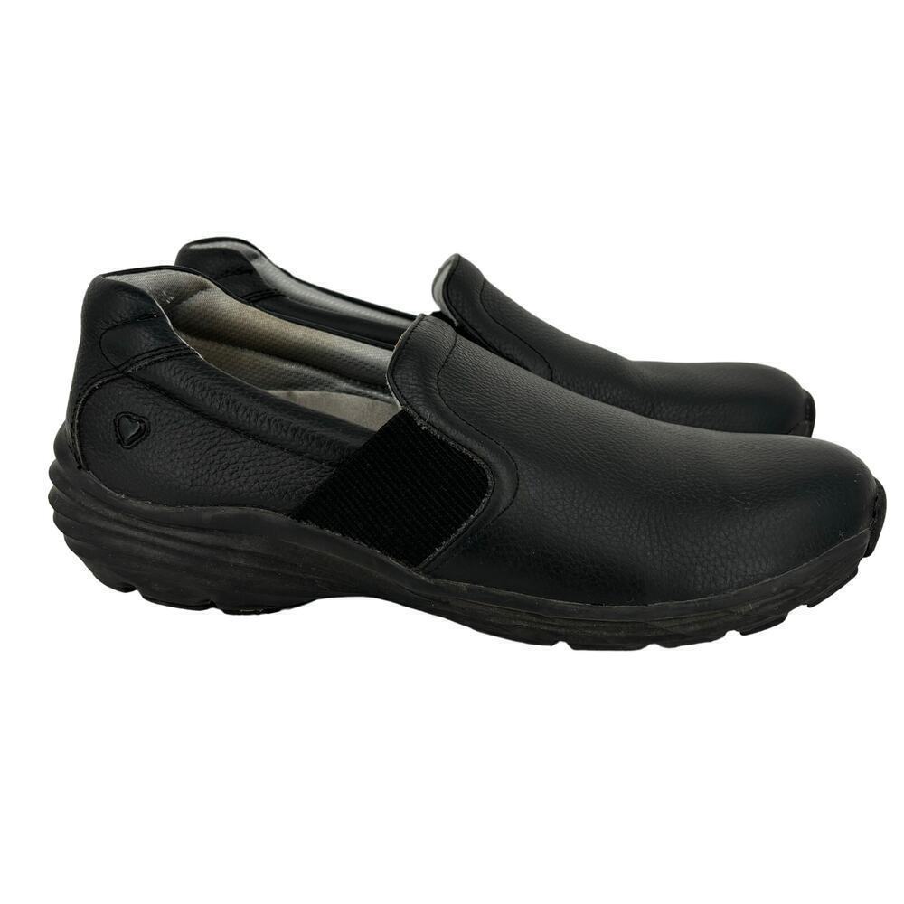 Nurse Mates Align Harmony Clog Size 11 Black‎ Leather Slip On Comfort Loafer